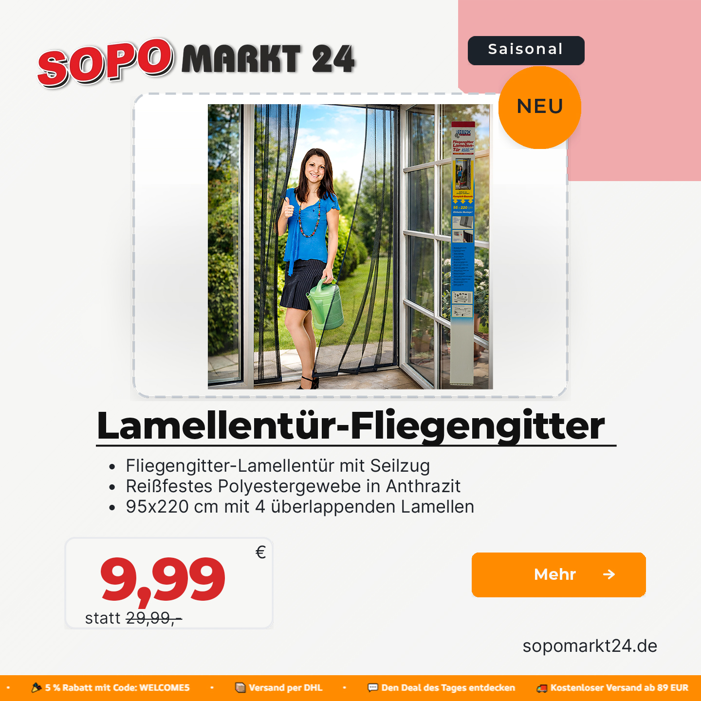 Windhager Lamellentür 95x220cm