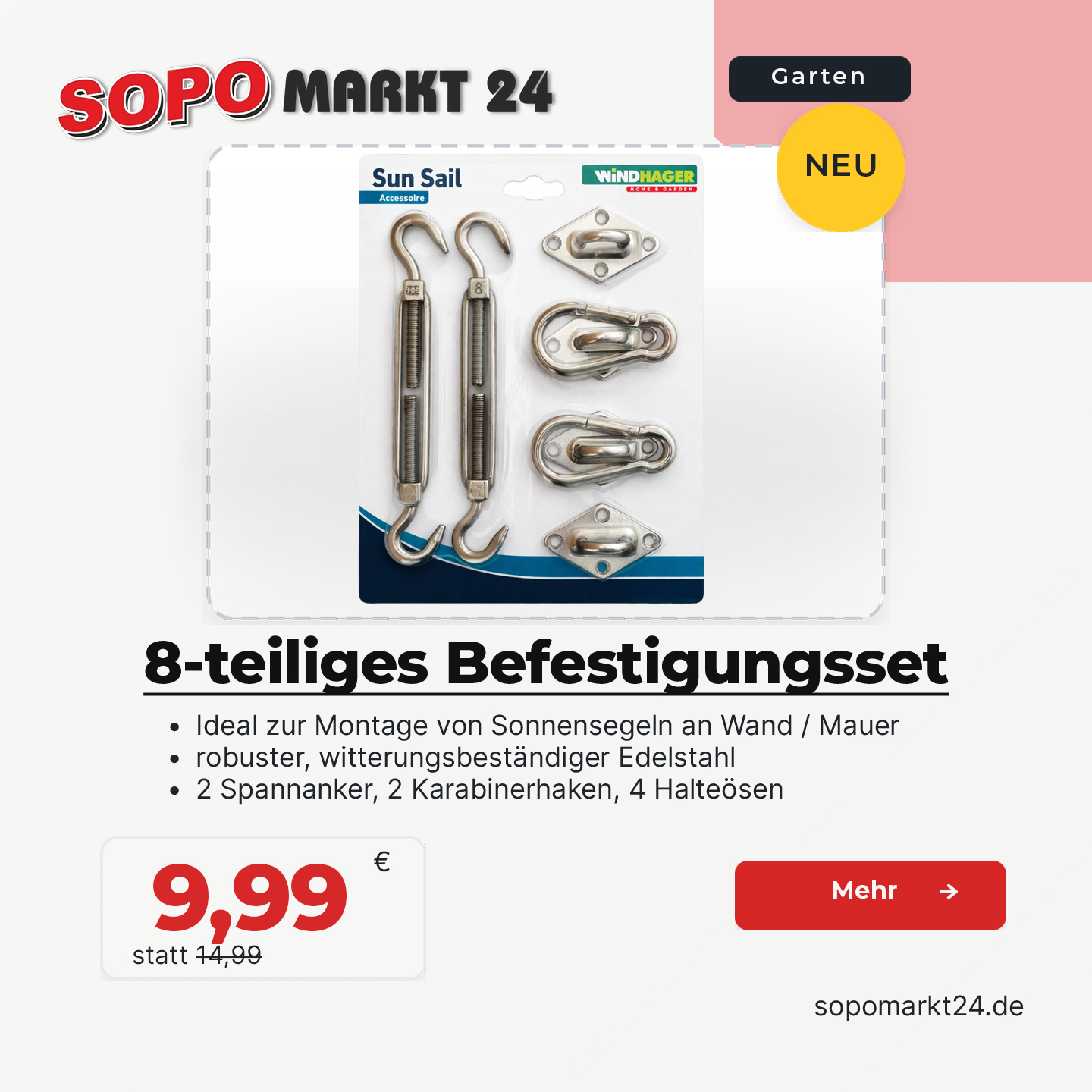 Windhager Befestigungsset 8-teilig