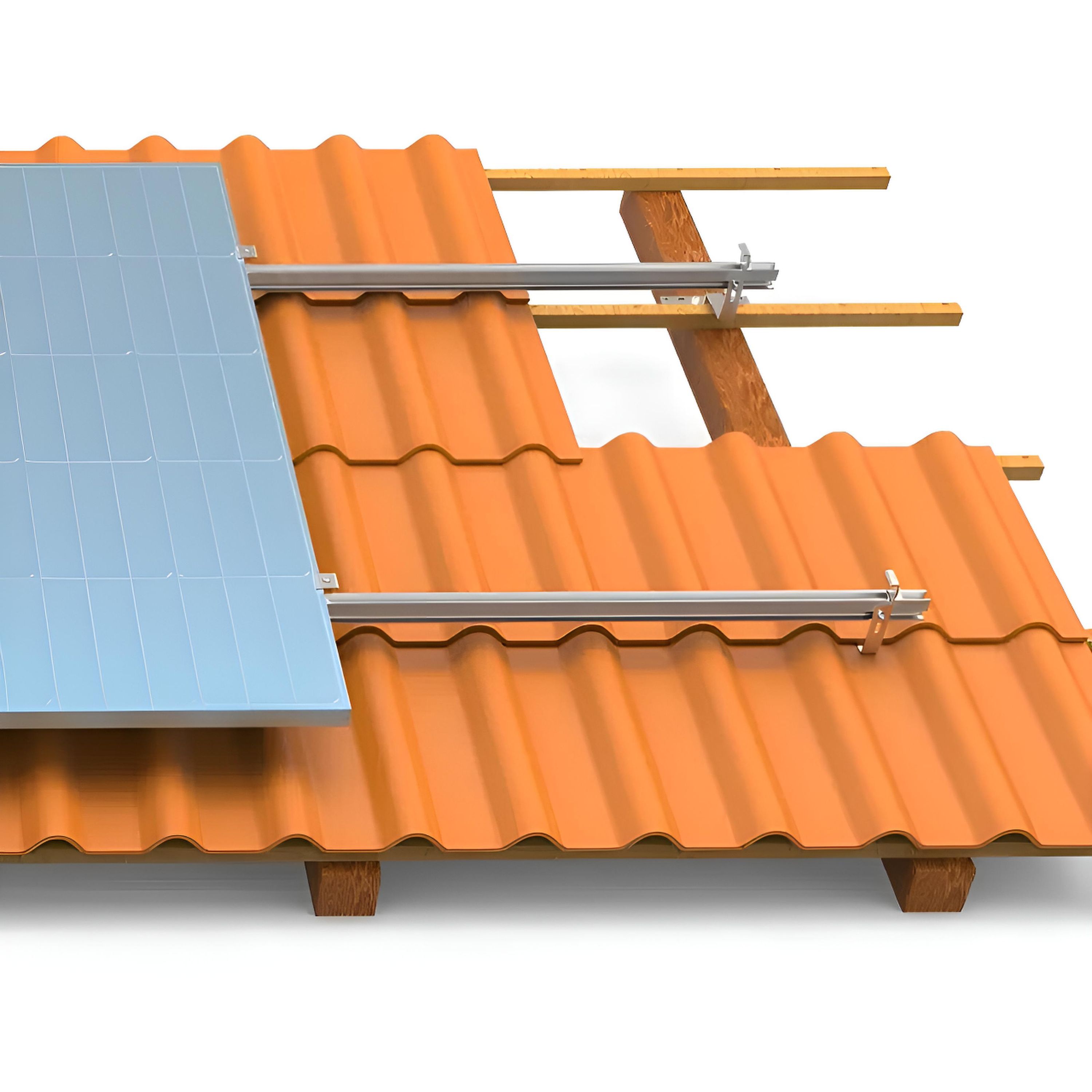 Balkonkraftwerk-Halterung Für Ziegeldach – Montageset Für 2 Solarmodule (30–50 Mm) Inkl. Schienen, Haken, Klemmen – Rostfrei & Stabil
