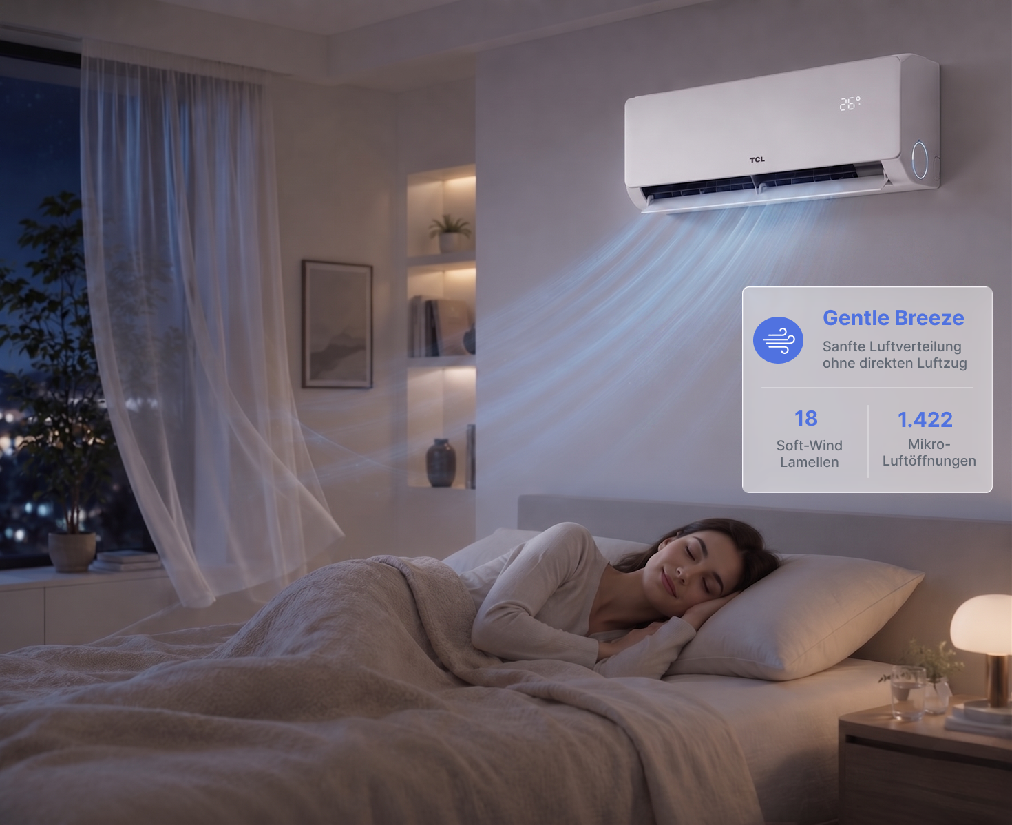 TCL Split Klimaanlage 9000 BTU BreezeIn AI Klimagerät Inverter A++ Heizen WLAN TCL Split Klimaanlage 9000 BTU BreezeIn AI Klimagerät Inverter A++ Heizen WLAN