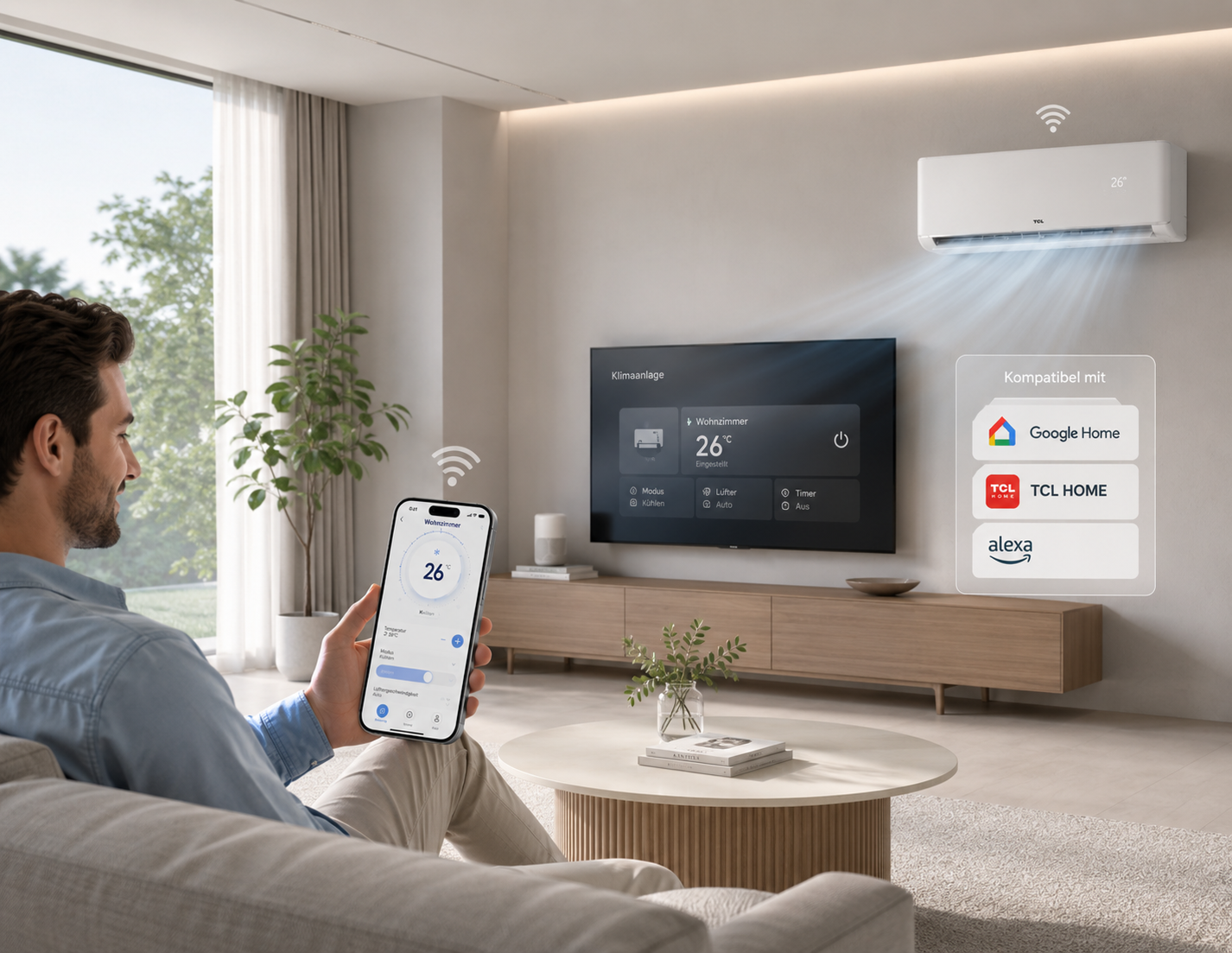 TCL Split Klimaanlage 9000 BTU BreezeIn AI Klimagerät Inverter A++ Heizen WLAN TCL Split Klimaanlage 9000 BTU BreezeIn AI Klimagerät Inverter A++ Heizen WLAN