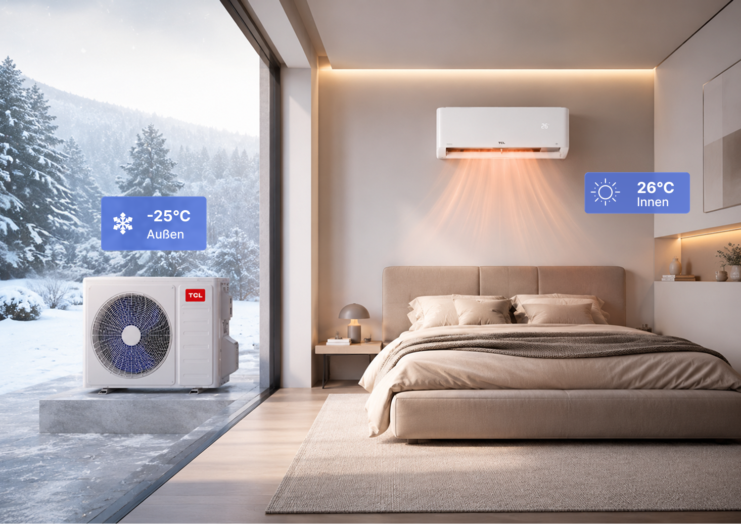 TCL Split Klimaanlage 9000 BTU BreezeIn AI Klimagerät Inverter A++ Heizen WLAN TCL Split Klimaanlage 9000 BTU BreezeIn AI Klimagerät Inverter A++ Heizen WLAN