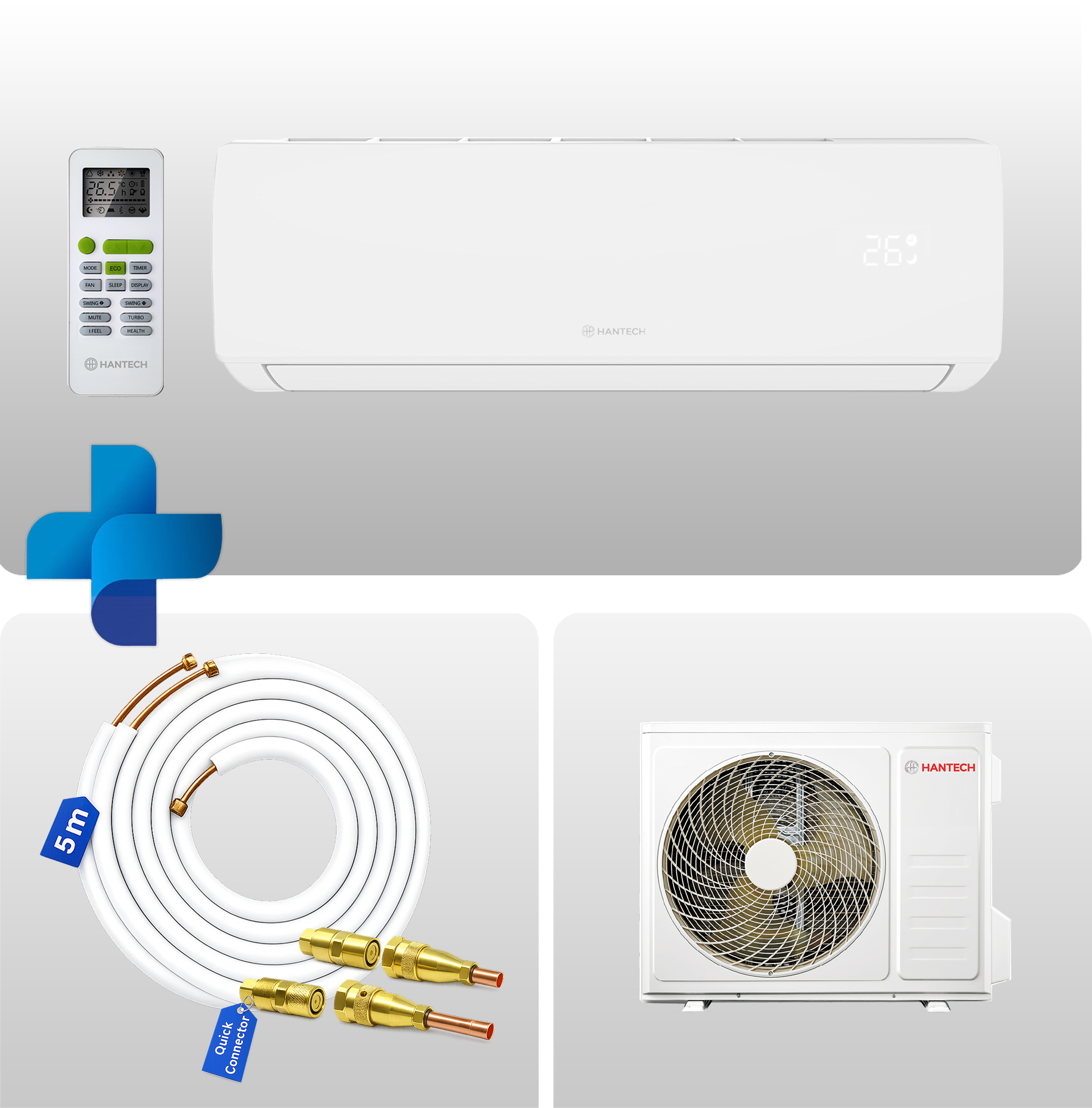 B-Ware Split Klimaanlage Quick Connect 9000 BTU,HANTECH, R32, Elite 5m Leitung B-Ware Split Klimaanlage Quick Connect 9000 BTU,HANTECH, R32, Elite 5m Leitung