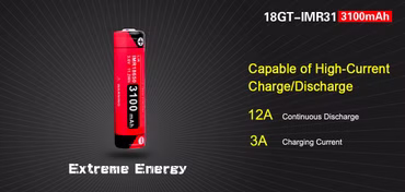 Klarus 18GT IMR Akku mit 3100 mAh geschützt
