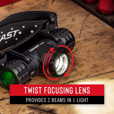 COAST XPH30R Akku-Stirnlampe 1000 Lumen mit Ladefunktion und zoombarer Fokus