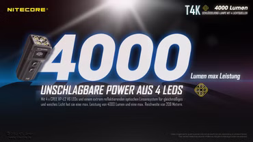 Nitecore T4K EDC LED Taschenlampe - 4000 Lumen - Superflash
