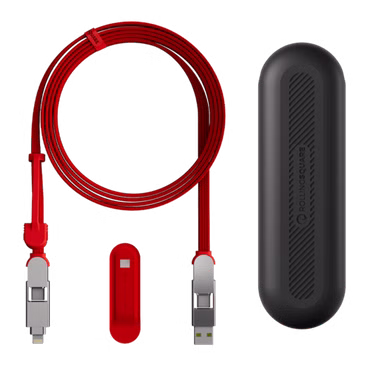 inCharge® XL - 200cm kompatibel mit Apple Samsung und Co, Farbe: rot