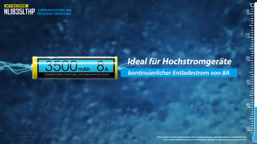 Nitecore Li-Ion Akku Typ 18650 - 3500 mAh - NL18650/35 LTHP für tiefe Temperaturen geeignet