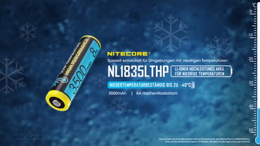 Nitecore Li-Ion Akku Typ 18650 - 3500 mAh - NL18650/35 LTHP für tiefe Temperaturen geeignet