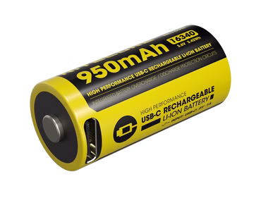 Nitecore Li-Ion Akku Typ 16340 - 950 mAh mit USB-C - NL169R