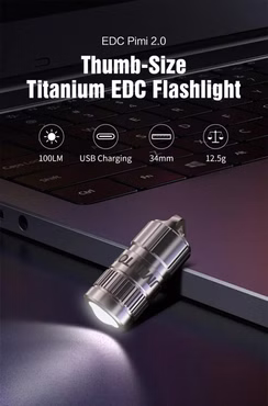 Lumintop PIMI 2.0 Ti 100 Lumen die kleinste EDC Taschenlampe in Titan