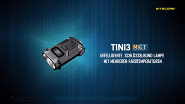 Nitecore TINI 3 - Multi Color Temperature LED 600 Lumen, Farbe: schwarz