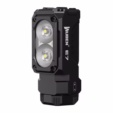 Wuben E7 6500K EDC aufladbare Winkel LED Kopflampe Taschenlampe - black - komplett Set