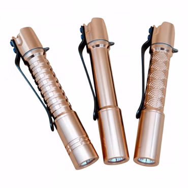 selected-lights Reylight Pineapple mini Frag MK3 - Kupfer und Messing Pocket AAA LED Taschenlampe
