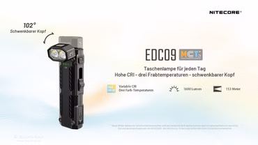 Nitecore EDC09 - 1600 Lumen Winkellampe mit MCT LED