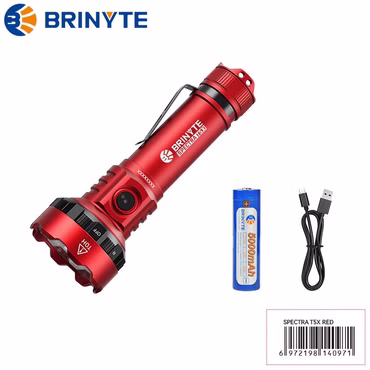Brinyte Spectra T5X Jagdlampe mit Farbwechselfunktion für die Blutspurverfolgung, Farbe: rot