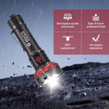 Brinyte Spectra T5X Jagdlampe mit Farbwechselfunktion für die Blutspurverfolgung, Farbe: schwarz