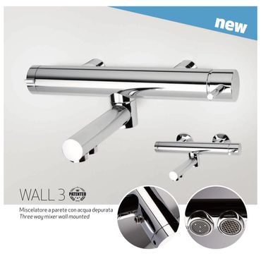 3-Wege-Wandarmatur WALL 3, Chrom - Photo preview 2