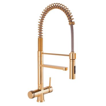 Designer Spiralfeder-Drei-Wege-Wasserhahn LUXURY ORO, Gold