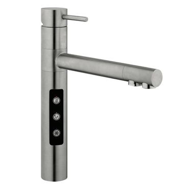 Designer 5-Wege-Wasserhahn STELLA, Edelstahl massiv
