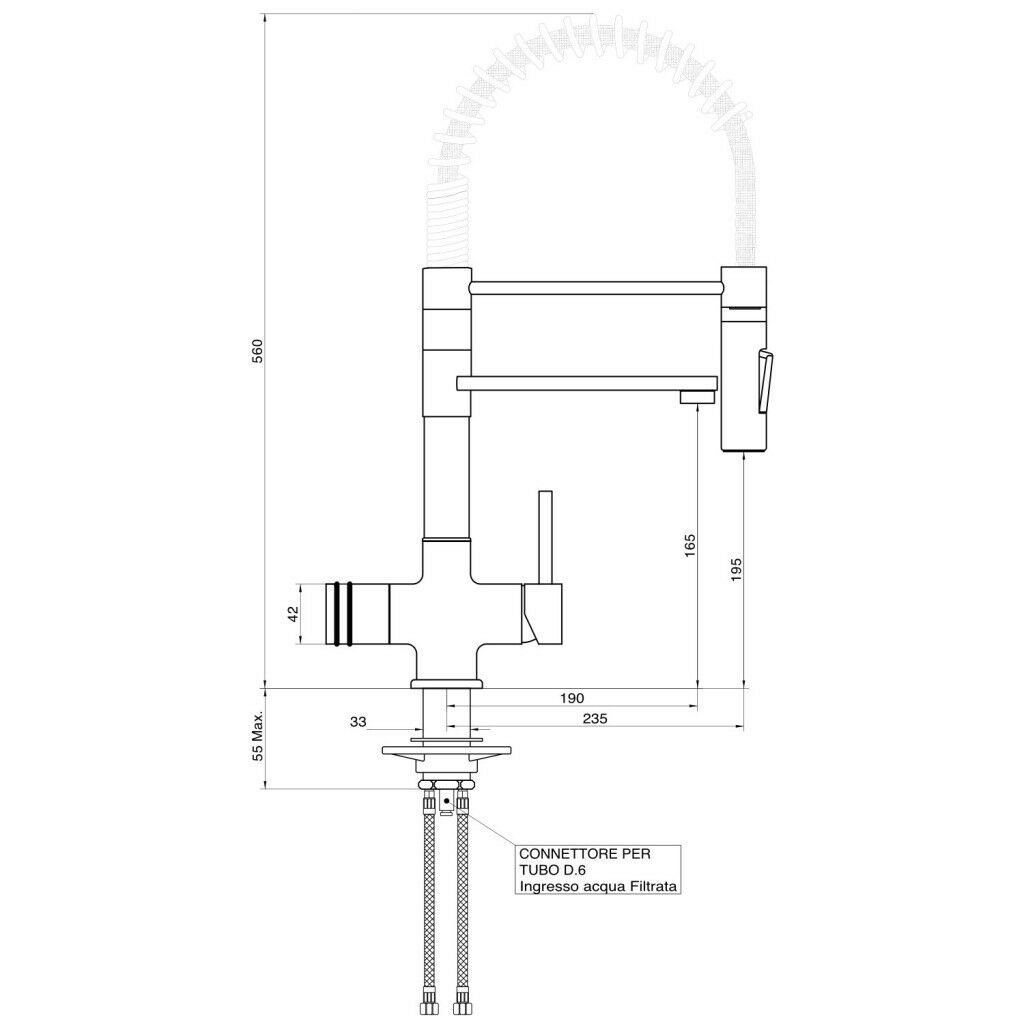CARBONIT VARIO CLASSIC Wasserfilter + 3 wege Wasserhahn Luxury Edelstahl Look 56 + Wasseruhr - Photo 4