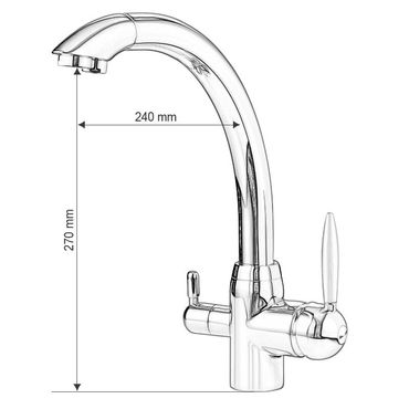 Sparset CARBONIT VARIO CLASSIC Wasserfilter + Dreiwege Wasserhahn DELPHIN Chrom + Wasseruhr - Photo preview 3