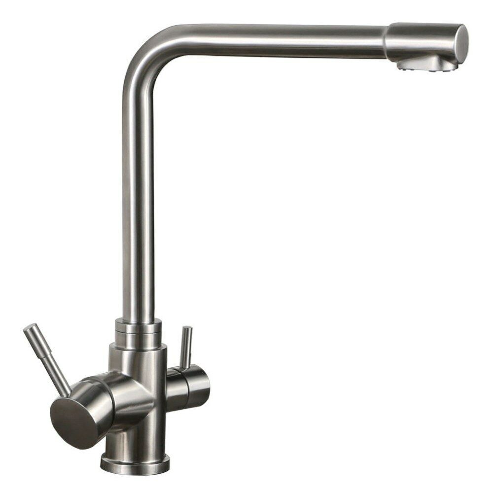 Designer 3-Wege-Wasserhahn GRAZIA, Edelstahl geeignet für AMWAY Wasserfilter - Photo 0
