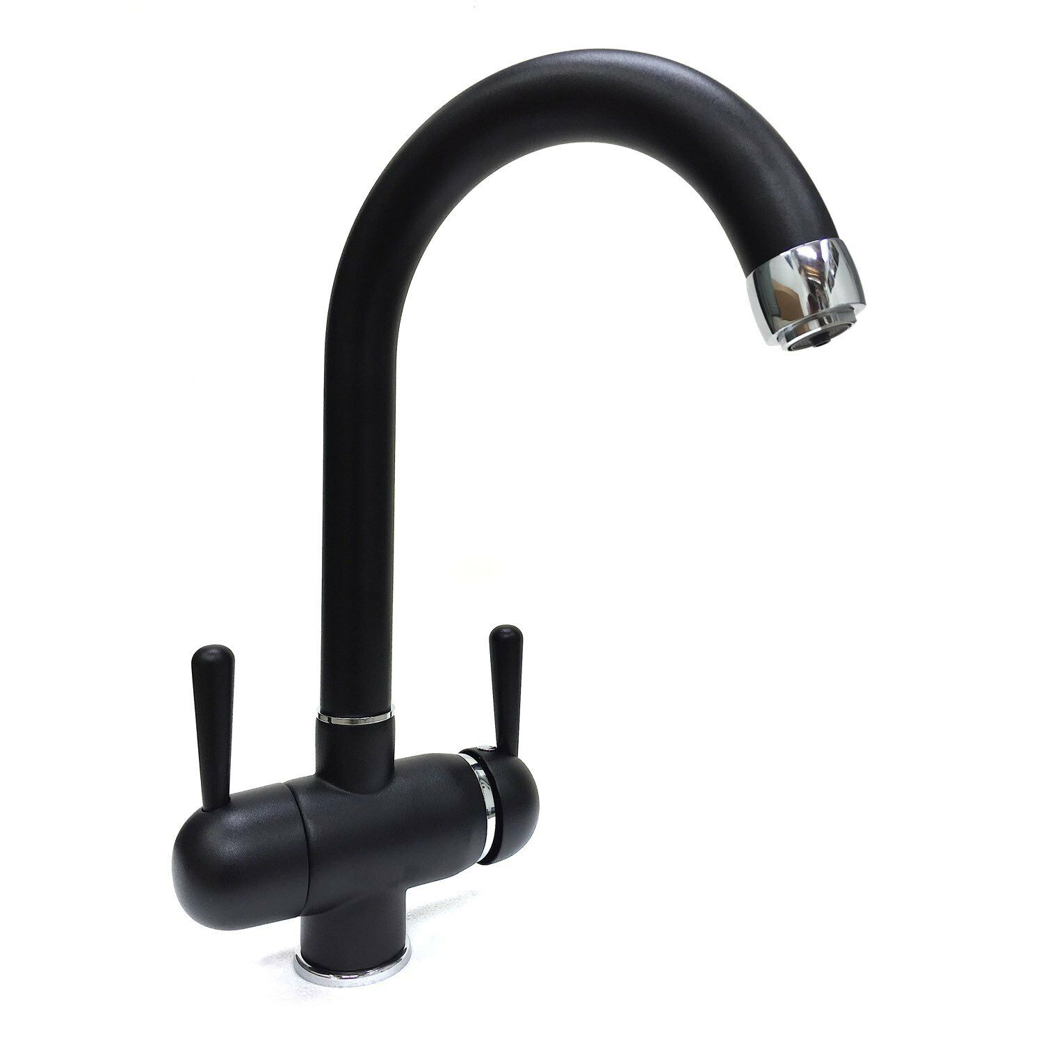 Designer Drei-Wege-Wasserhahn GM C-Auslauf, Schwarz - Photo 0