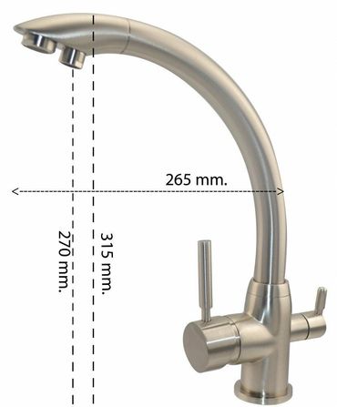 Sparset CARBONIT VARIO CLASSIC Wasserfilter inkl. Dreiwege Wasserhahn DOLPHIN Matt Edelstahl + Wasseruhr - Photo preview 7