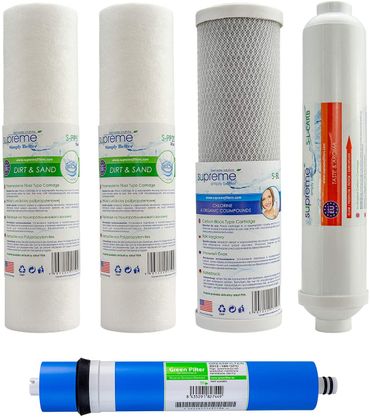 Set Ersatzfilter + Membrane für Supreme - RO5 Umkehrosmoseanlage Wasserfilter