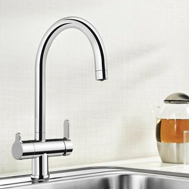 3-Wege-Armatur BLANCO TRIBUS Chrom C-Auslauf Der Wasserhahn mit 3 Anschlüssen - Photo preview 1