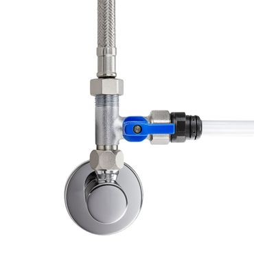 Absperrhahn Absperrventil Adapter T-Stück verschiedene Größen zum Anschluss von Wasserfilter