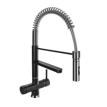 Designer Spiralfeder-Drei-Wege-Wasserhahn LUXURY, Onyx