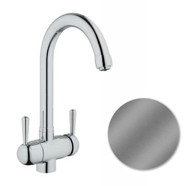 Designer Drei-Wege-Wasserhahn GM C-Auslauf NKS Edelstahl Optik