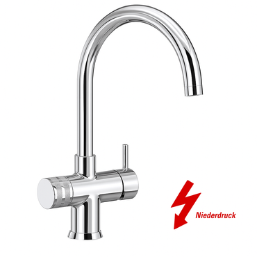 3-Wege-Wasserhahn, 3-Wege-Niederdruckarmatur GM C-Auslauf Chrom (NIEDERDRUCK). Made in Italy