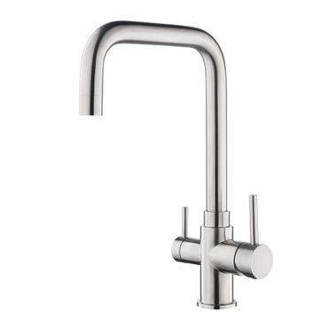 URBAN INOX 4-Wege-Wasserhahn aus Edelstahl | 360° drehbare Küchenarmatur aus massivem 304 Edelstahl B-WARE