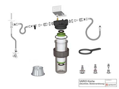 CARBONIT VARIO KÜCHENPAKET inkl. 3 Wege Wasserhahn WS7 Chrom - Photo 3