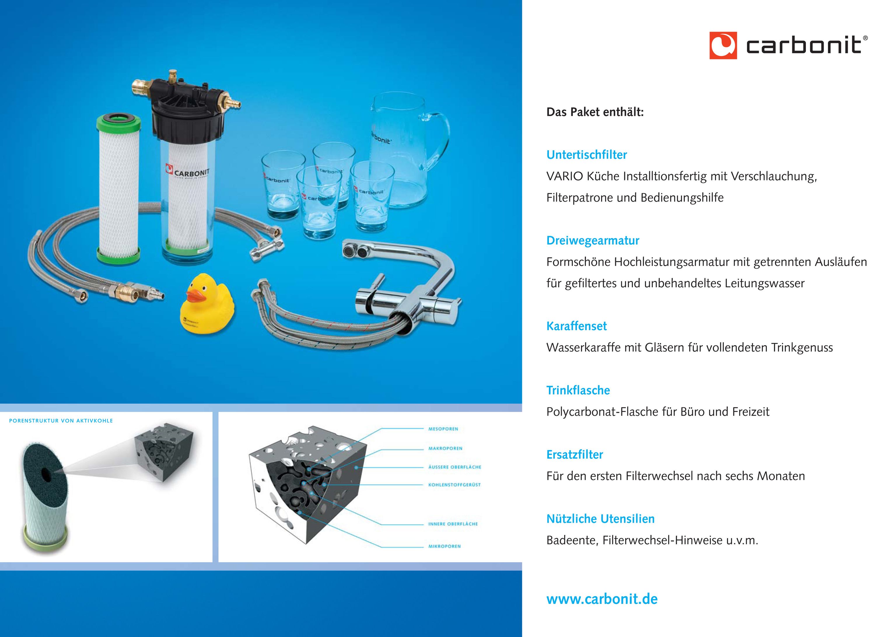 CARBONIT VARIO KÜCHENPAKET inkl. 3 Wege Wasserhahn WS7 Chrom - Photo 2