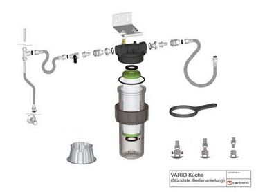 CARBONIT VARIO KÜCHENPAKET inkl. 3 Wege Wasserhahn WS7 Chrom - Photo preview 3