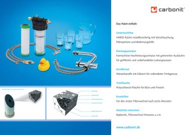 CARBONIT VARIO KÜCHENPAKET inkl. 3 Wege Wasserhahn WS7 Chrom - Photo preview 2