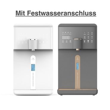 AORA W23 | Auftisch-Umkehrosmoseanlage mit Wasserstoff-Ionisator und Heißwasserfunktion | Mit Festwasseranschluss | Weiß und Schwarz