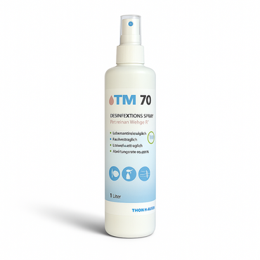 TM 70 Sprühdesinfektion 250ml – lebensmittelechtes Desinfektionsmittel für Zapfhähne, Schankanlagen, Wassersprudler, Schläuche & Oberflächen – 99,999% Keimreduktion