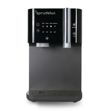 SPRUDELUX JUMAN SUPREME – Premium Tafelwasseranlage mit Umkehrosmose, CO2 & Heißwasserfunktion – Wasserspender mit Filter & UVC-Technologie – Festwasseranschluss