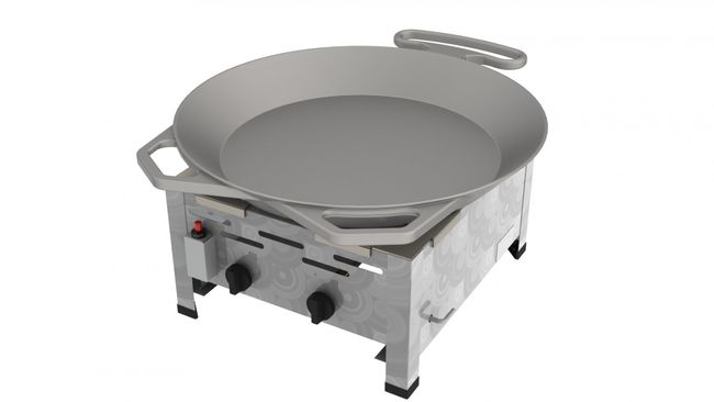 Multibräter ChattenGlut MB3000E 2-flammig 9 KW mit Ø 65 cm Eisengusspfanne Multibräter ChattenGlut MB3000E 2-flammig 9 KW mit Ø 65 cm Eisengusspfanne