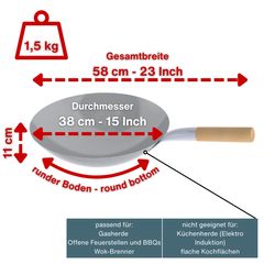 China Stahl WOK 38 cm - 15 Inch mit Holzgriff - Bild 2 China Stahl WOK 38 cm - 15 Inch mit Holzgriff - Bild 2