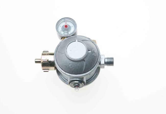 Gewerbe Niederdruck Gasregler zweistufig mit Manometer 30 mbar Gewerbe Niederdruck Gasregler zweistufig mit Manometer 30 mbar