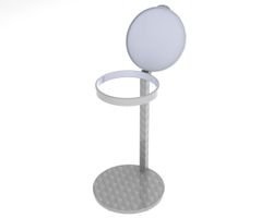 Müllsackhalter aus Edelstahl mit Klappdeckel + Boden - Bild 1