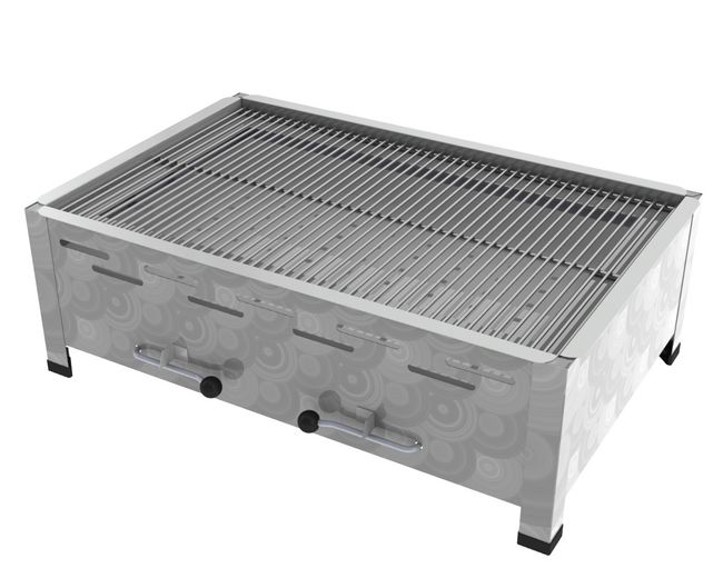 4er Tisch-Holzkohlebräter mit 3-fach verstellbarem Kohlekasten 4er Tisch-Holzkohlebräter mit 3-fach verstellbarem Kohlekasten