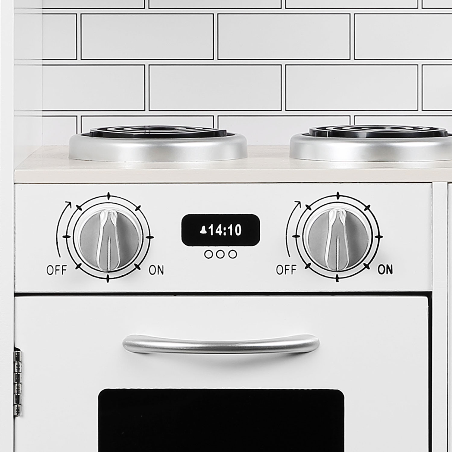 Cuisine En Bois Baby Vivo Bruno – 91x30x82,5 Cm, Avec Four, Micro-ondes, évier, Machine à Laver, Dès 3 Ans