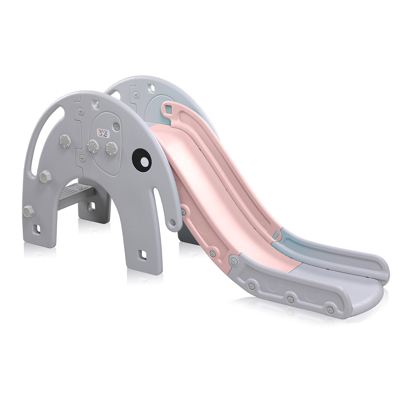 Baby Vivo Toboggan Enfant Violet/Rose – Intérieur & Extérieur, 2-6 Ans, 50 Kg, Stable Et Sécurisé (185x76,5x98,2 Cm)